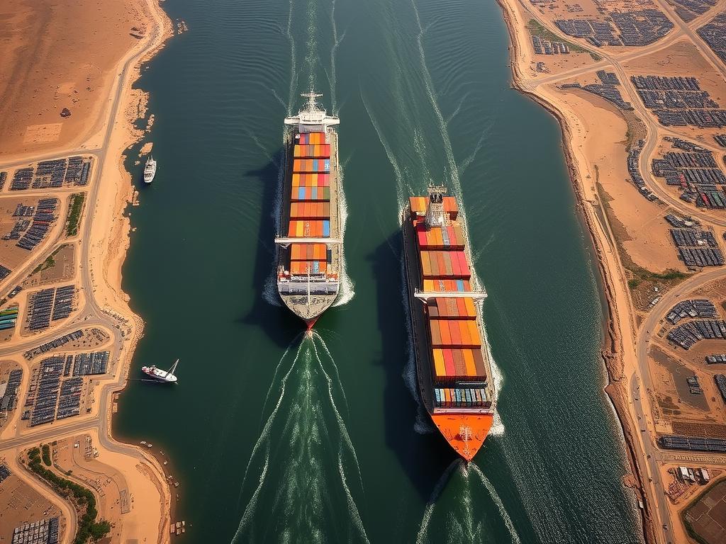 Aktivitas perdagangan di Terusan Suez, komponen ekonomi penting dalam Hubungan Strategis Mesir-AS