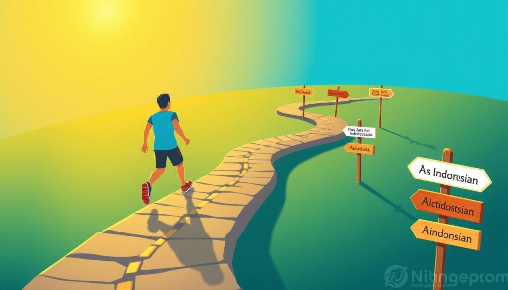 Ilustrasi memulai perjalanan kebugaran jangka panjang tanpa larangan olahraga